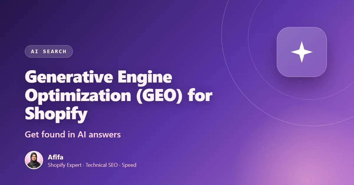 Cover image for the guide: Generative Engine Optimization (GEO) for Shopify Stores
